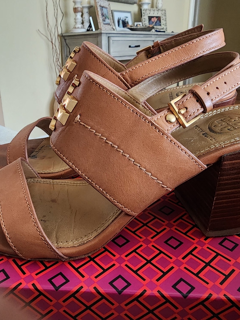 Tory Burch Tan Everly 65mm Calf Leather Sandal (US 7) - Picture 7 of 9